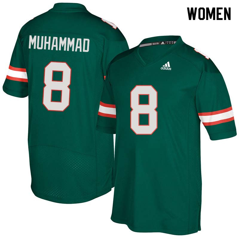 Women Miami Hurricanes #8 Al-Quadin Muhammad College Football Jerseys Sale-Green - Click Image to Close